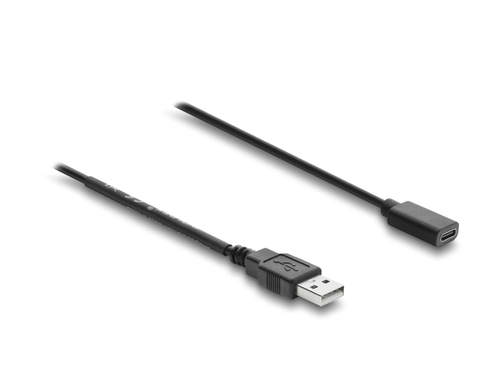 Delock 81658 Usb Power Cable Type-A Male To Usb Type-C Female With Switch, 0.5M