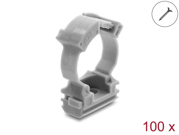 Delock 22070 Conduit Holder With Locking Clip For 20 Mm Cable Protection Sleeve