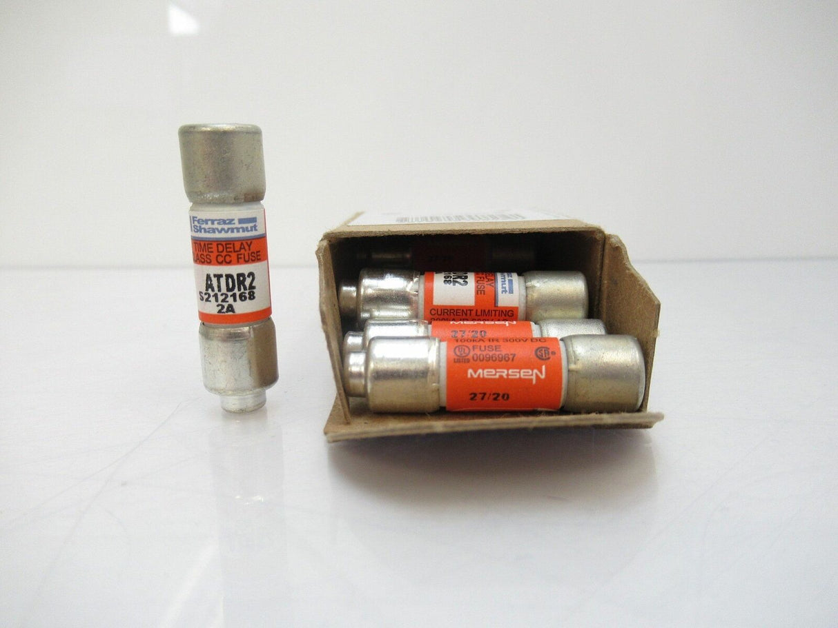 Mersen Ferraz Shawmut ATDR2 Fuse 2A, 600V AC Time-Delay, Lot Of 10