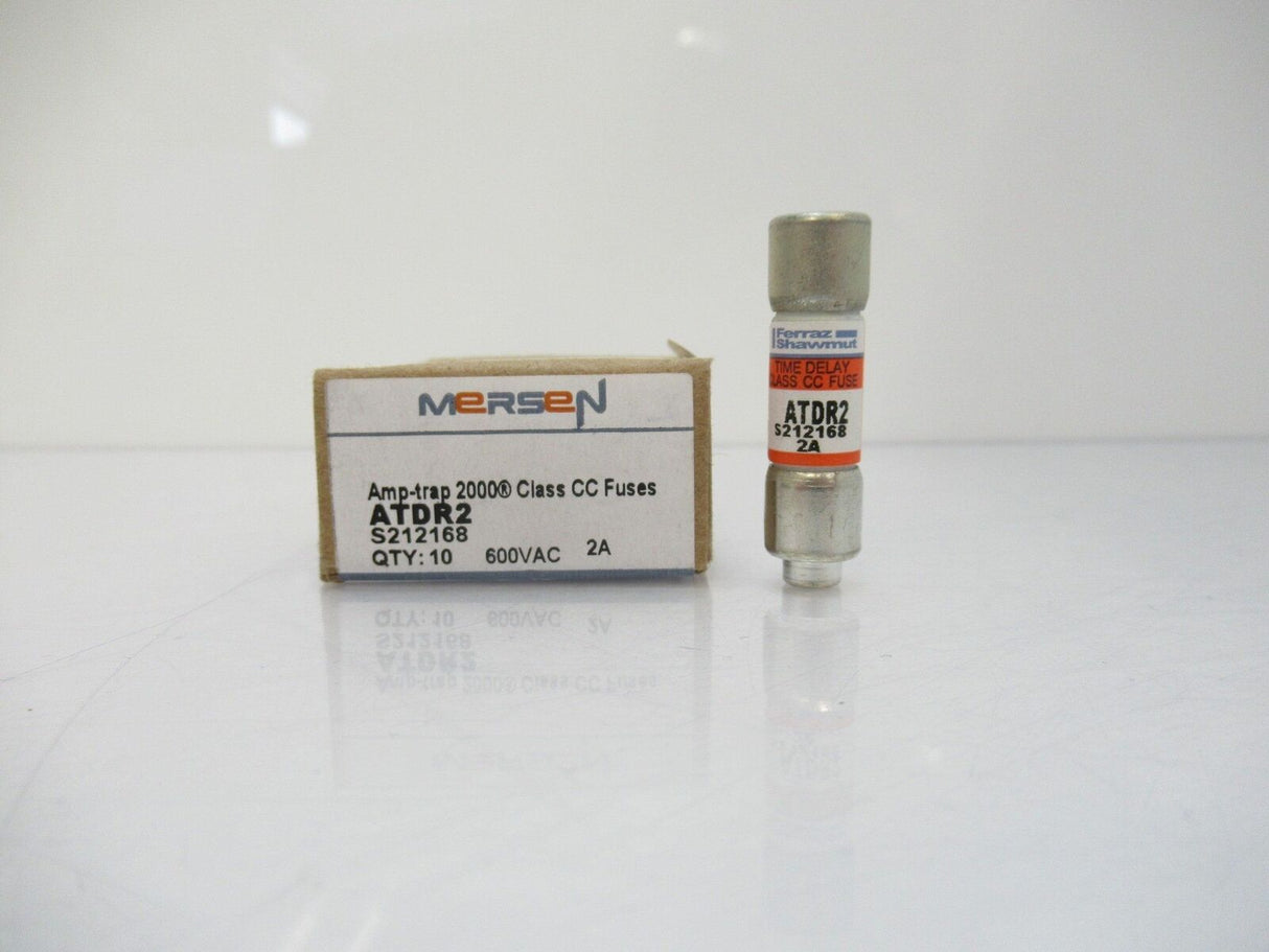 Mersen Ferraz Shawmut ATDR2 Fuse 2A, 600V AC Time-Delay, Lot Of 10