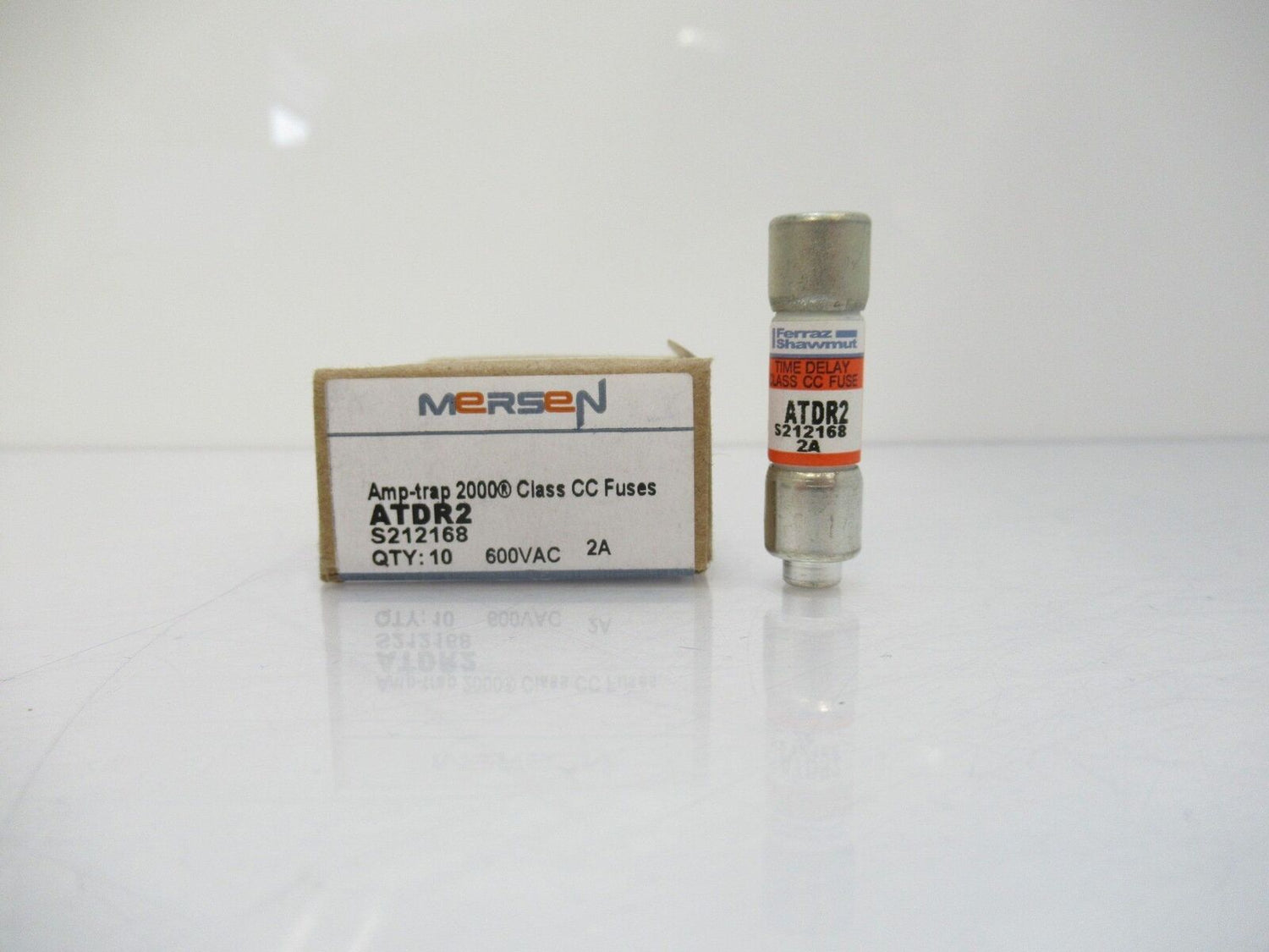 Mersen Ferraz Shawmut ATDR2 Fuse 2A, 600V AC Time-Delay, Lot Of 10