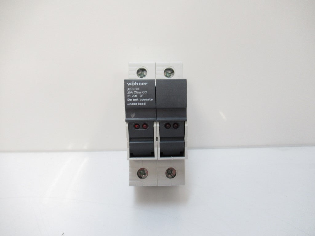 Wohner 31299 31299000 Holder For Cylindrical Fuse With Led Class CC 2 Pole 30 A