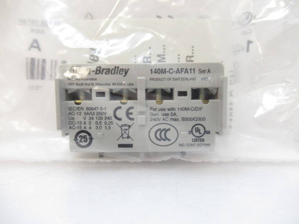 140M-C-AFA11 140MCAFA11 Allen Bradley Auxiliary Contact Block Series A
