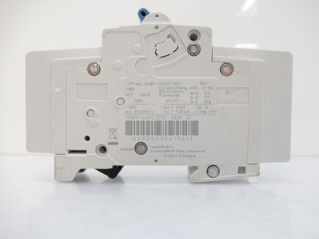 1489-M1C010 1489M1C010 Allen Bradley 1489 Miniature Circuit Breaker, 1 A, 1-Pole