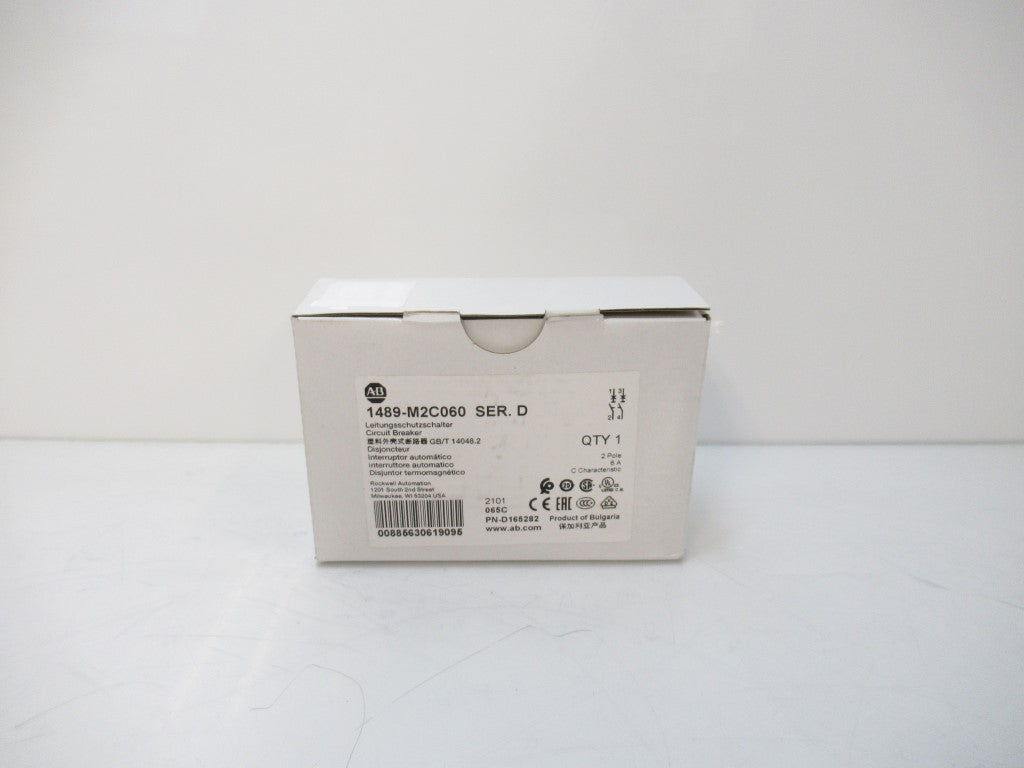 1489-M2C060 1489M2C060 Allen Bradley Miniature Circuit Breaker 6 Amp 2-Pole Surplus