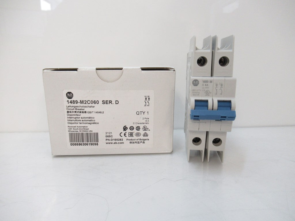 1489-M2C060 1489M2C060 Allen Bradley Miniature Circuit Breaker 6 Amp 2-Pole Surplus