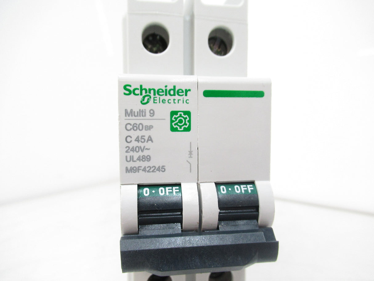 Schneider M9F42245 Multi 9 C60BP 2 Phase Miniature Circuit Breaker, 240V, 45A