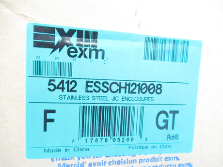 Exm 5412 ESSCH121008 Stainless Steel Enclosure, 12" X 10" X 8"