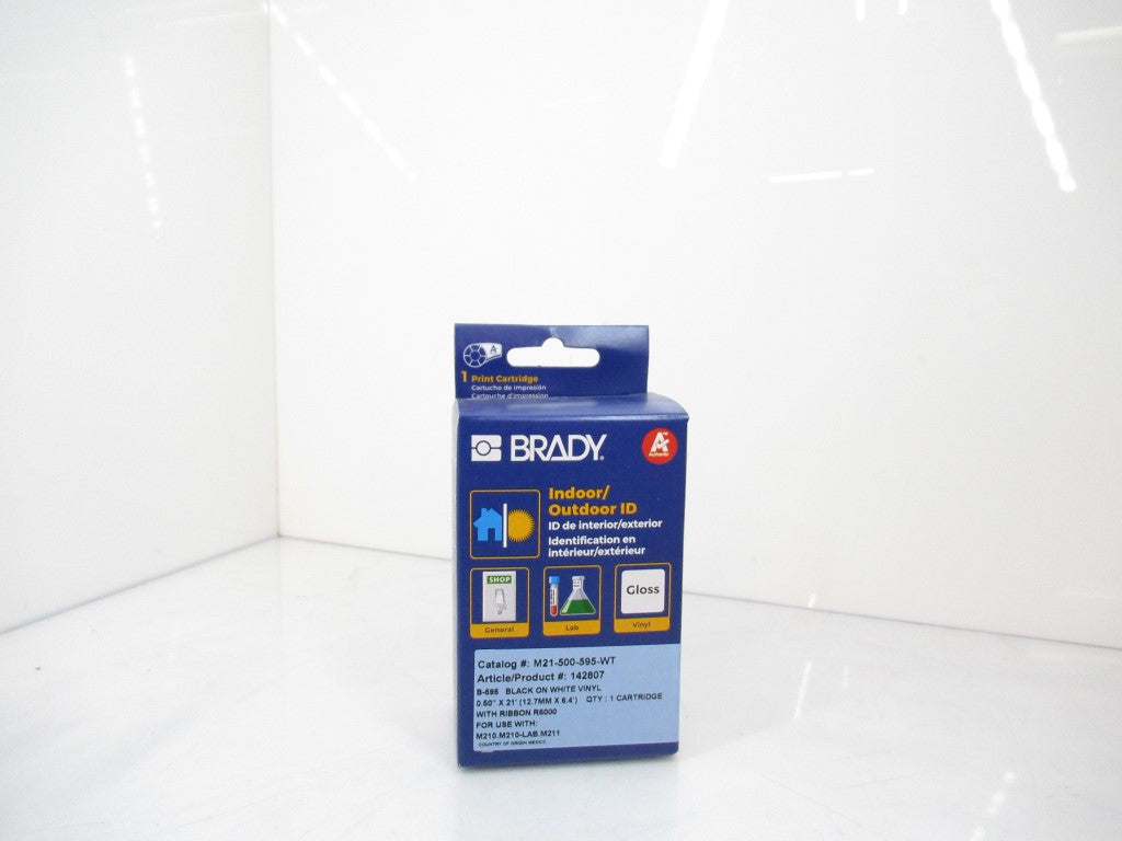 Brady M21-500-595-WT Label Cartridge For BMP21 1/2in