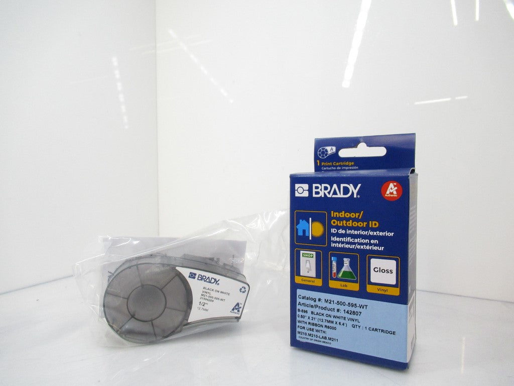 Brady M21-500-595-WT Label Cartridge For BMP21 1/2in