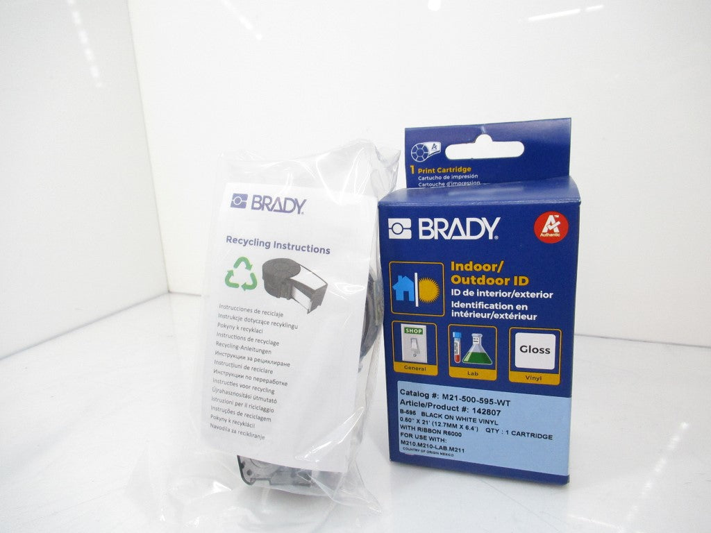 Brady M21-500-595-WT Label Cartridge For BMP21 1/2in