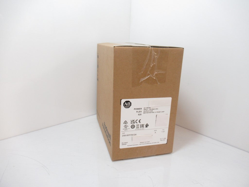 Allen Bradley 25B-B5P0N104 PowerFlex 525 AC Drive 1 HP, FW 7.001, Surplus