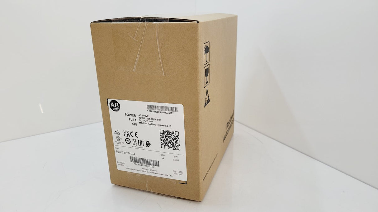 25B-E3P0N104 Allen Bradley PowerFlex 525 AC Drive, 600V 3A 2HP SURPLUS 2022