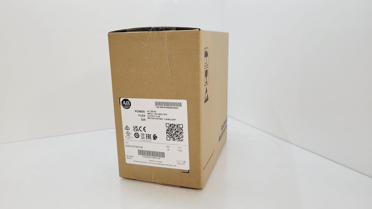 25B-E3P0N104 Allen Bradley PowerFlex 525 AC Drive, 600V 3A 2HP SURPLUS 2022