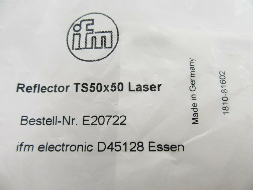 Ifm Electronic E20722 Reflector TS-50 x 50 Retro-Reflective Laser Sensors