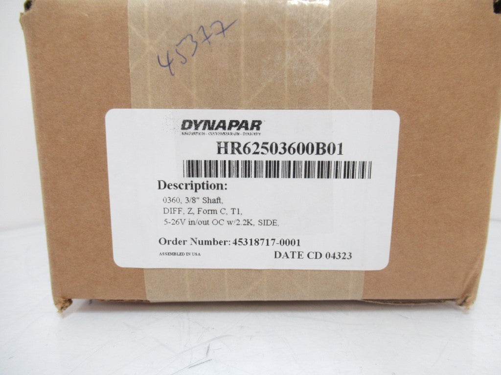 Dynapar HR62503600B01 Incremental Shafted Encoder 0360, 3/8" Shaft