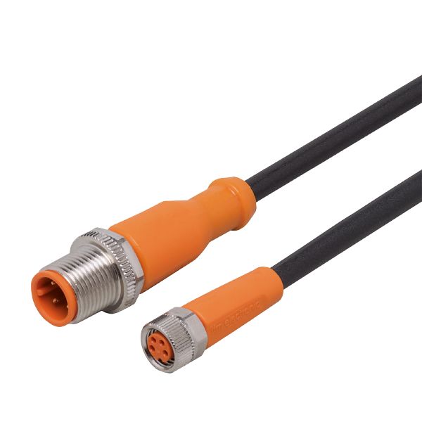 IFM EVC244 Female Cordset, 5m PUR-Cable; M12/M8 Connector