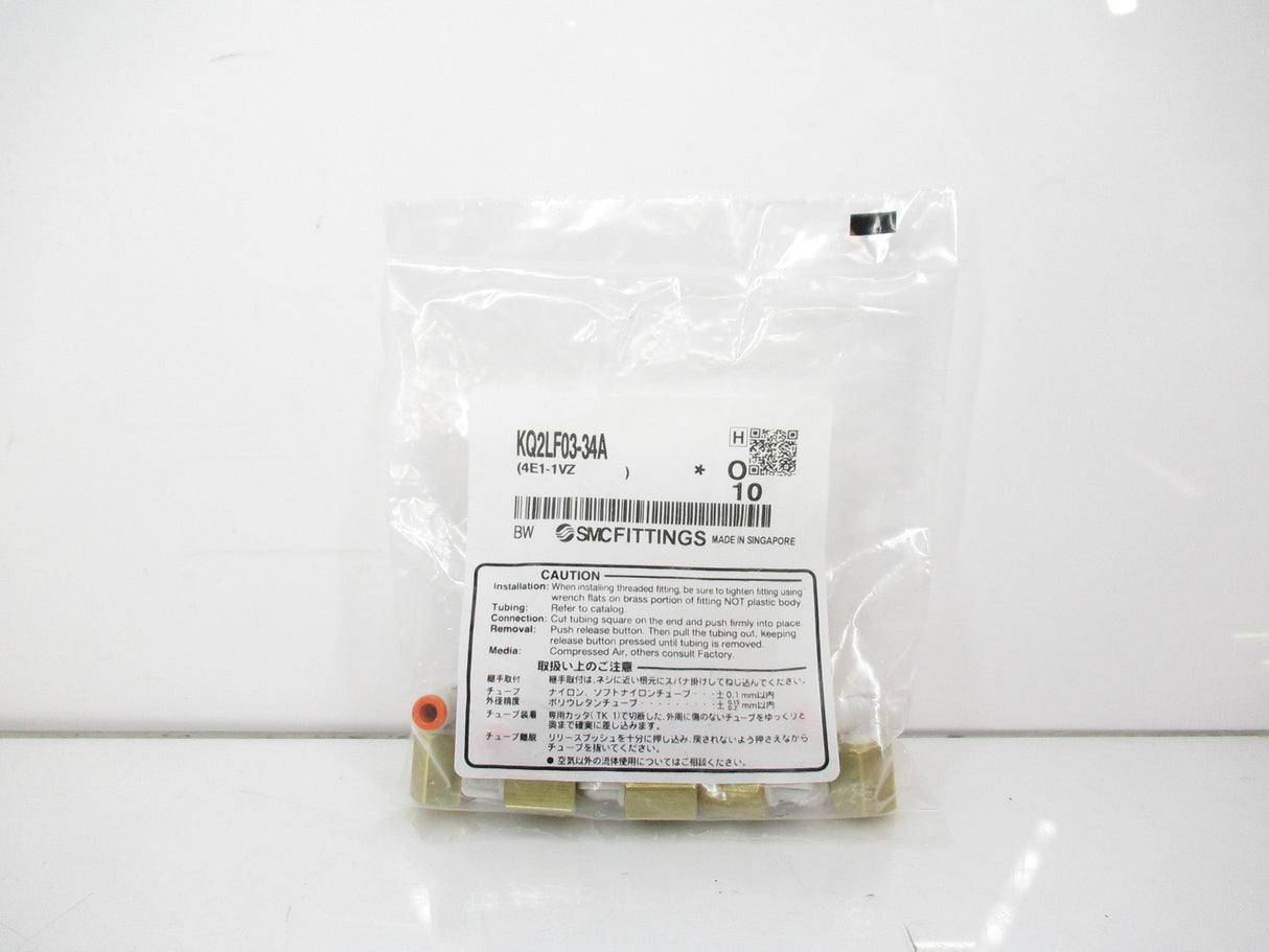 Smc KQ2LF03-34A 5/32" Female Elbow Fitting, Npt 1/8", Lot Of 10