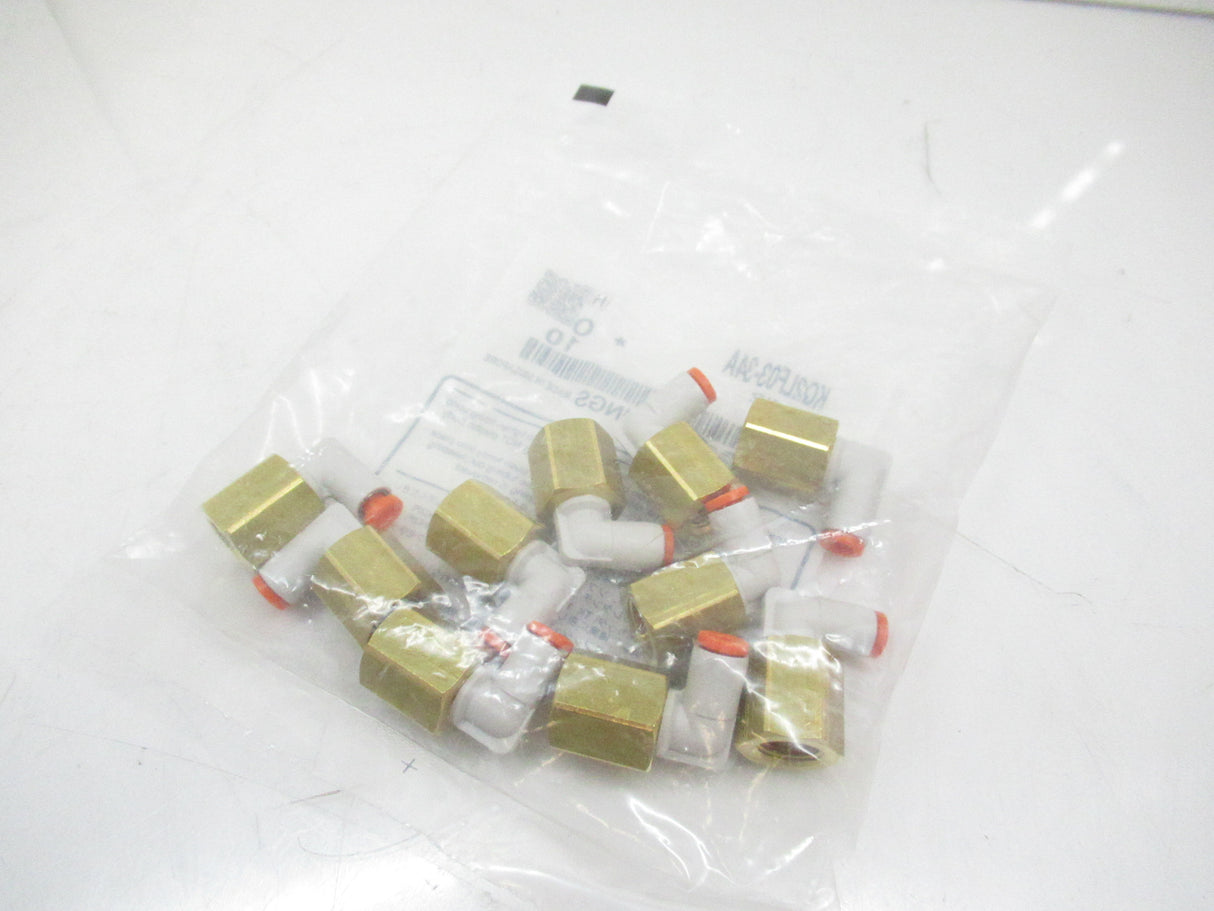 Smc KQ2LF03-34A 5/32" Female Elbow Fitting, Npt 1/8", Lot Of 10