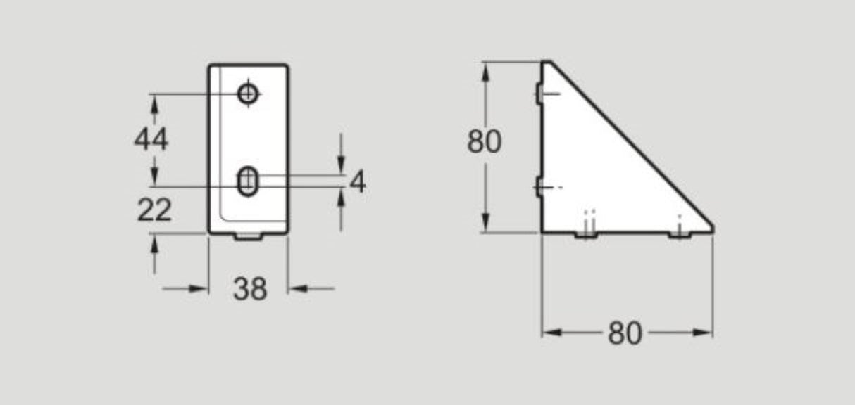 Flexlink XCFA 44 A XC Angle Bracket, Sold By Unit