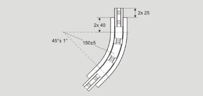 Flexlink XUBP 45R150 Plain Bend, X45 / CF02