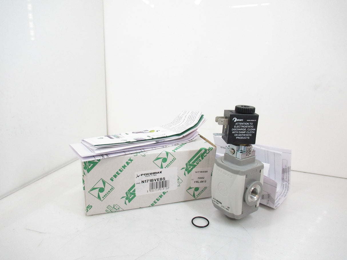 Pneumax N171BVEB5 Electric Shut-Off Valve, 1/4"