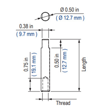 212-3-516 Stainless Steel Adjusting Rod, 3" Long
