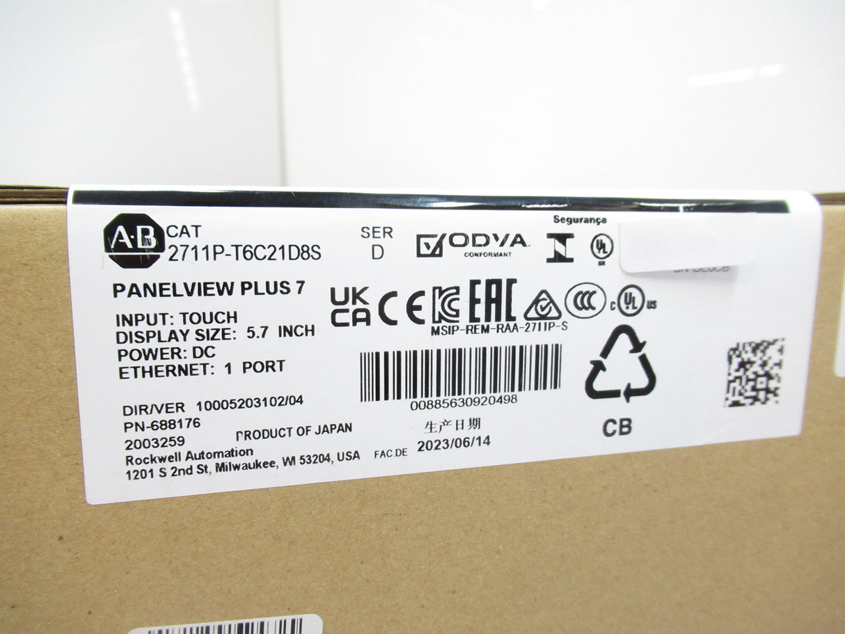 Allen Bradley 2711P-T6C21D8S Touch Screen, 5.7" Display, 24V DC