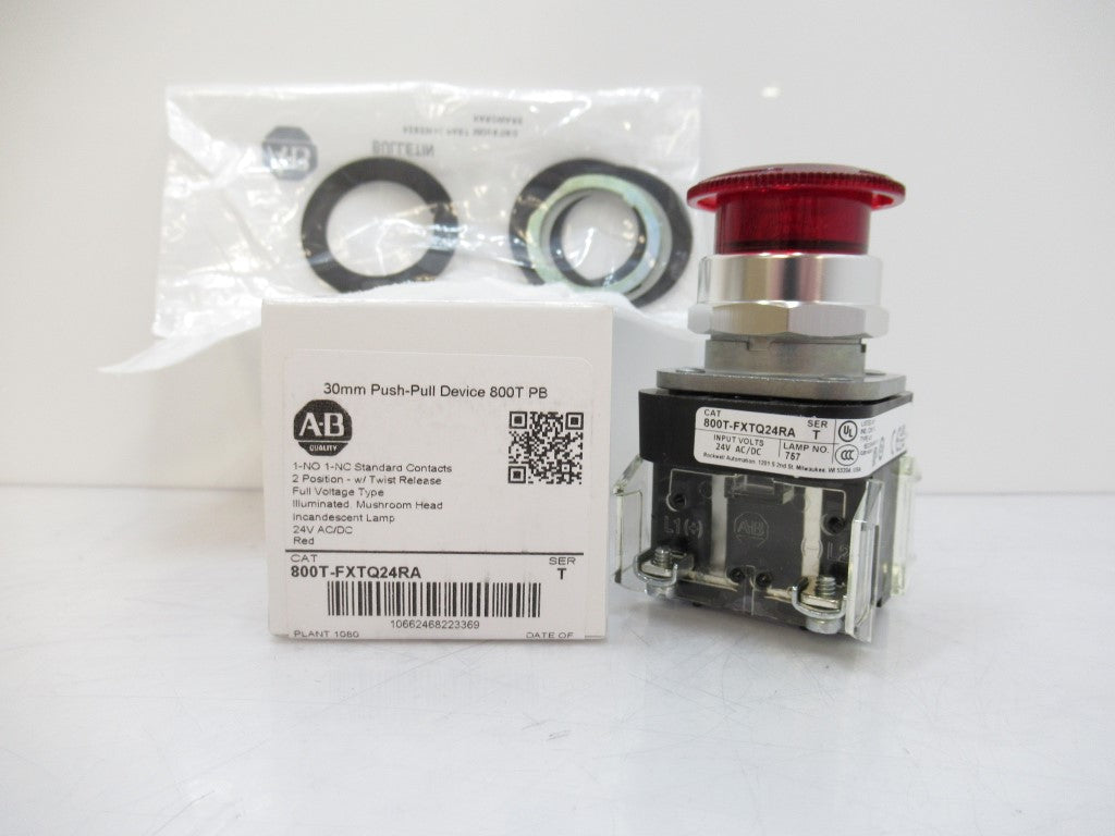 Allen Bradley 800T-FXTQ24RA Illuminated Push-Pull Device PB, Surplus