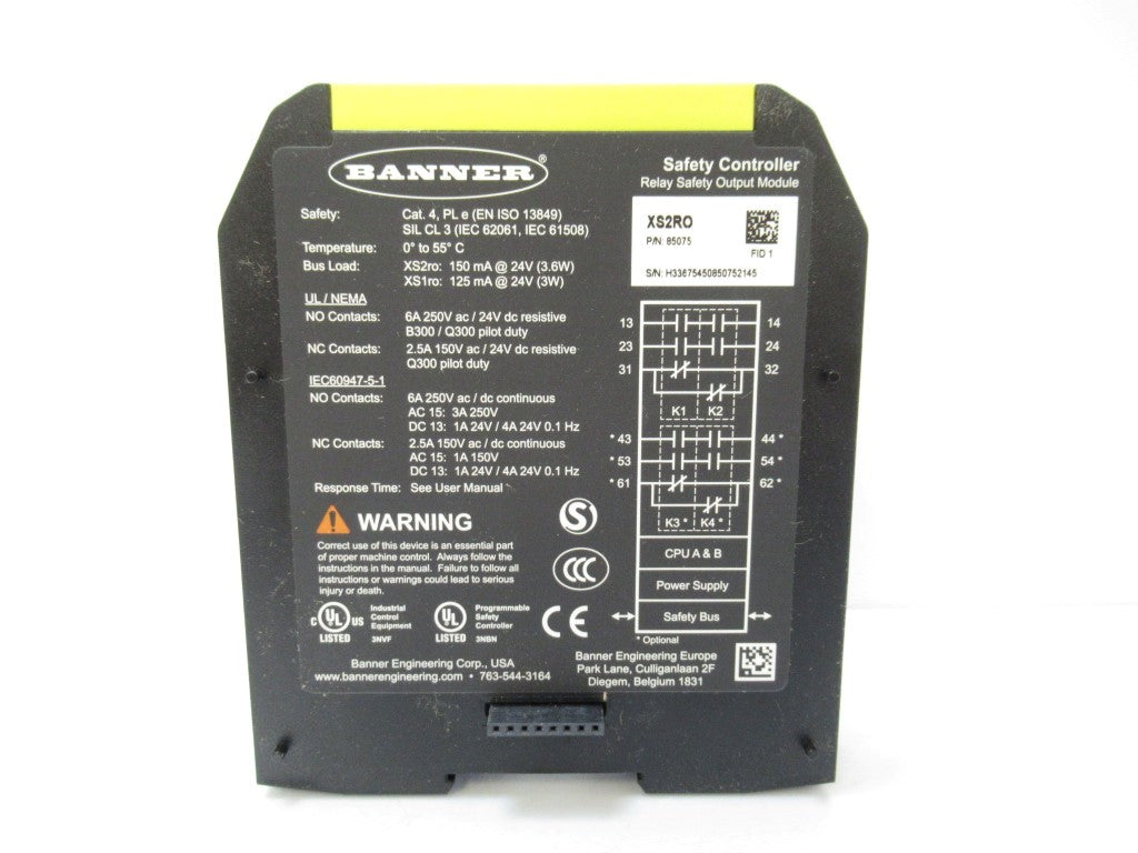 Banner XS2RO 85075 Safety Controller Expansion Module,