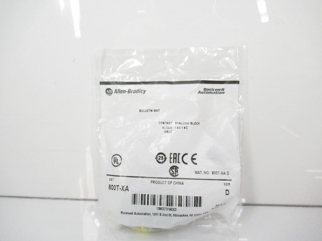 Allen Bradley 800T-XA Shallow Contact Block 1 NO 1 NC, Mount Screw Terminal