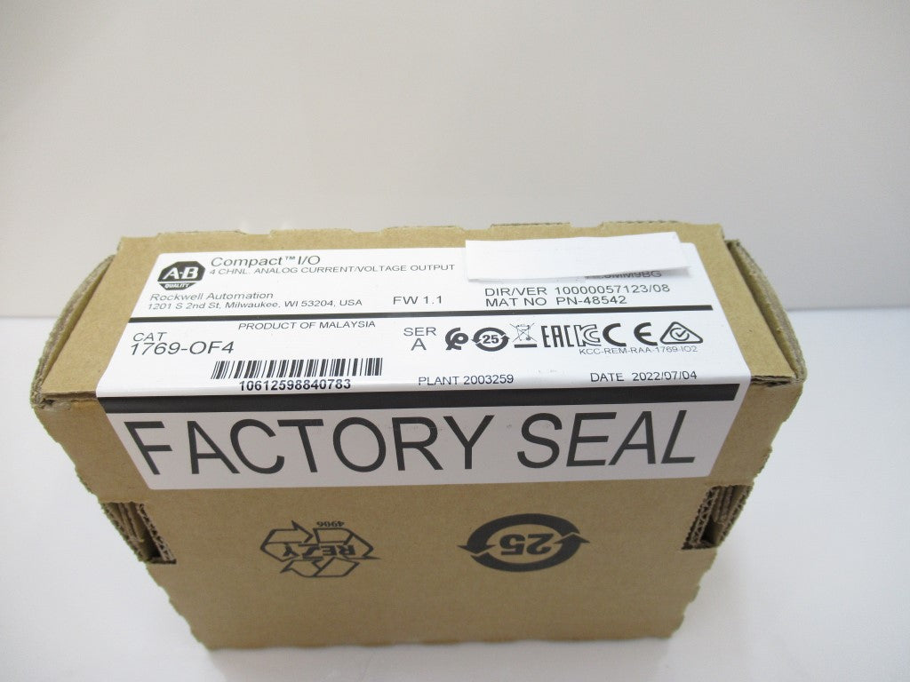 Allen Bradley 1769-OF4 Compact I/O 4-CH Analog Output Module, Surplus 2023