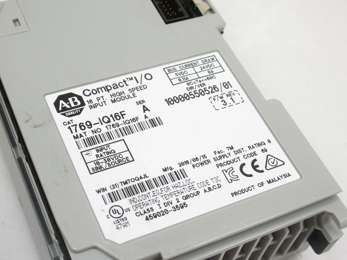 Allen Bradley 1769-IQ16F CompactLogix High-Speed Input Module, Surplus
