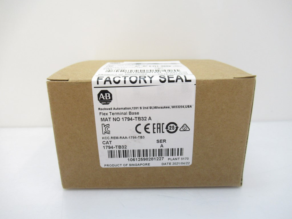 1794-TB32 1794TB32 Allen Bradley Flex Terminal Base Ser. A Factory Seal 2021 Surplus