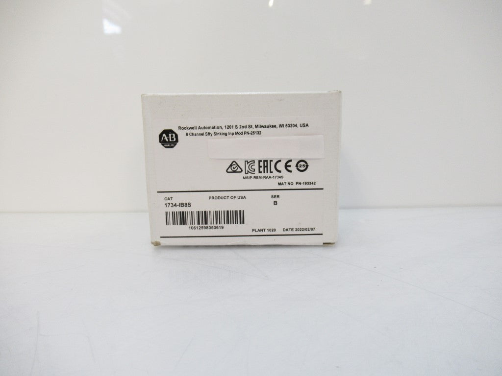 Allen Bradley 1734-IB8S Safety Sinking Input Module 8-CH Surplus Sealed