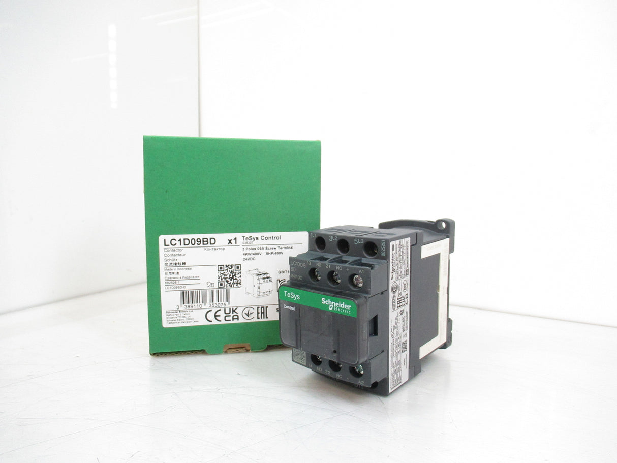 Schneider Electric LC1D09BD TeSys D Contactor 3 Poles 9 A / 24V DC