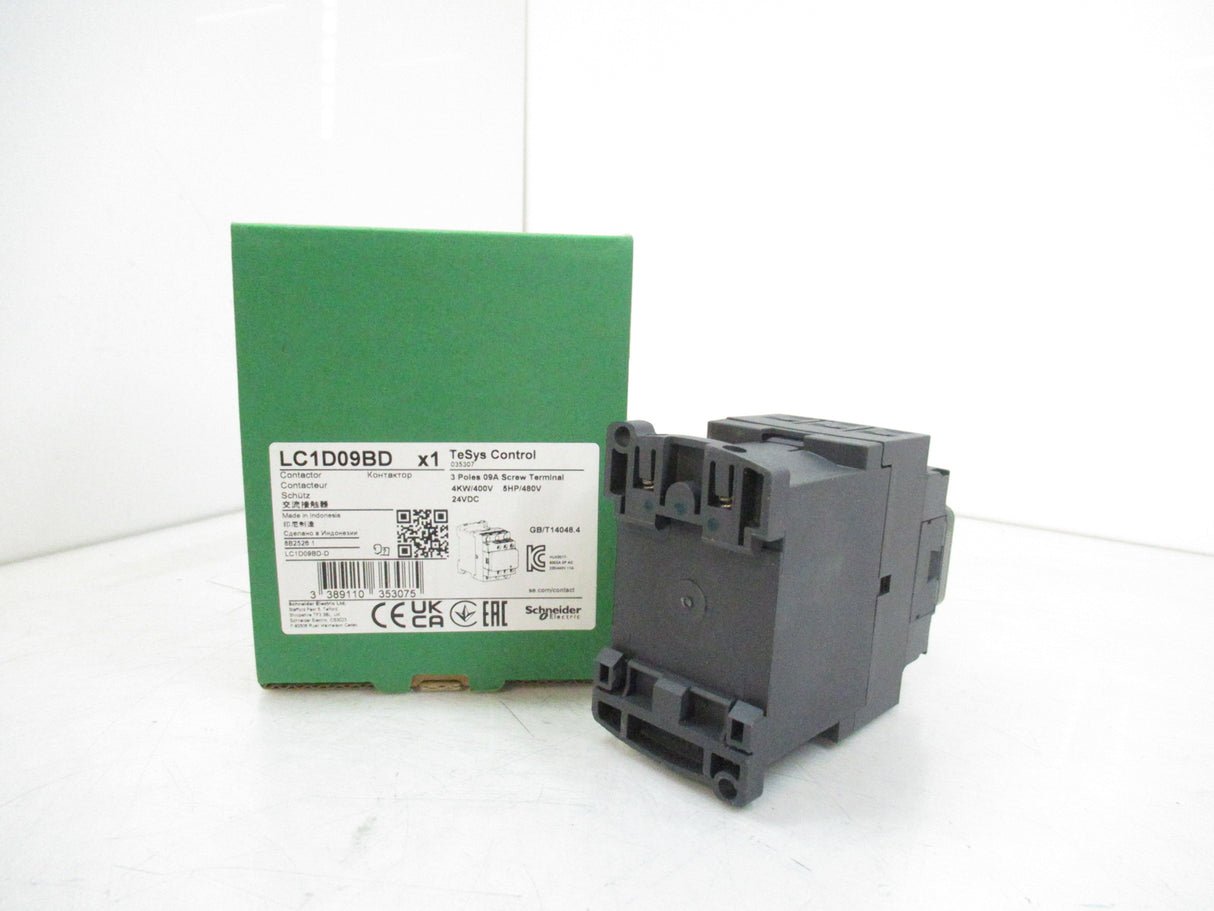 Schneider Electric LC1D09BD TeSys D Contactor 3 Poles 9 A / 24V DC