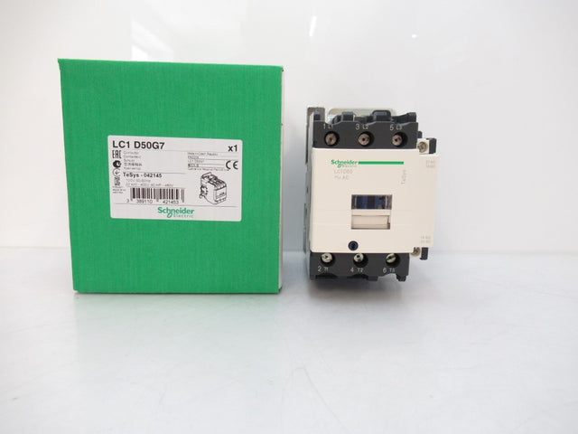 Schneider Electric TeSys LC1 D50G7 Contactor 600V AC, 50 A