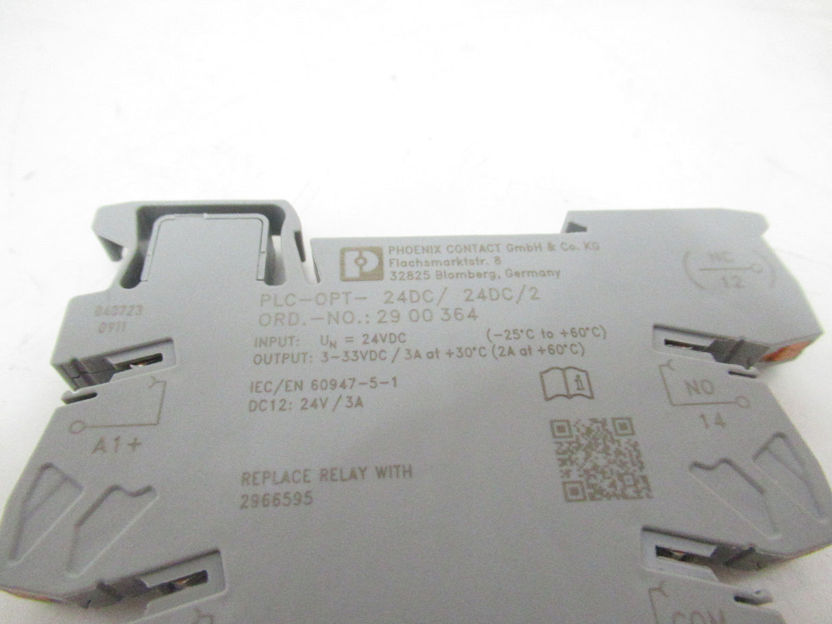 Phoenix Contact PLC-OPT- 24DC/ 24DC/2 2900364 Solid-State Relay Module, 24V DC