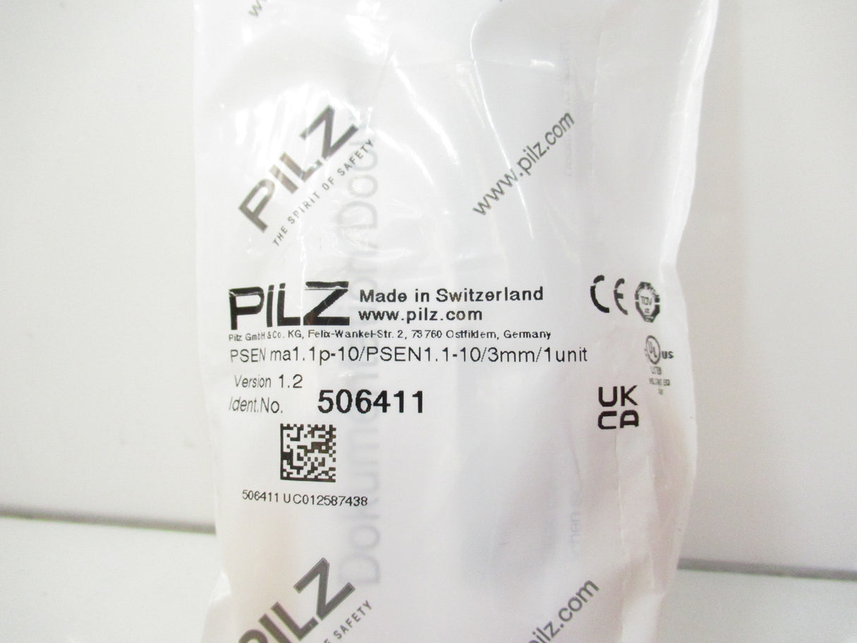 Pilz 506411 PSEN ma1.1p-10/PSEN1.1-10 Magnetic Safety Switch, 4-Pin M8 Connector