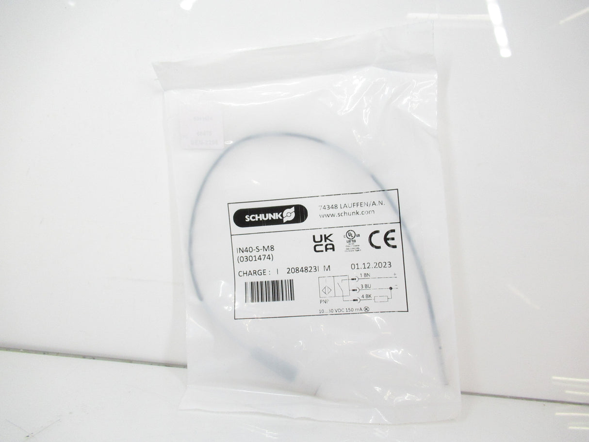 Schunk IN-40/S-M8 0301474 Proximity Switch, 10-30V DC
