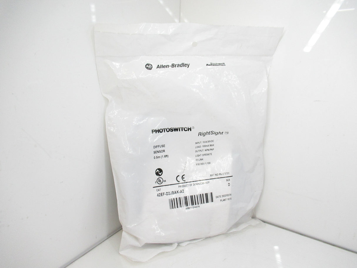 Allen Bradley 42EF-D2JBAK-A2 Photoelectric Sensor, 2m Long