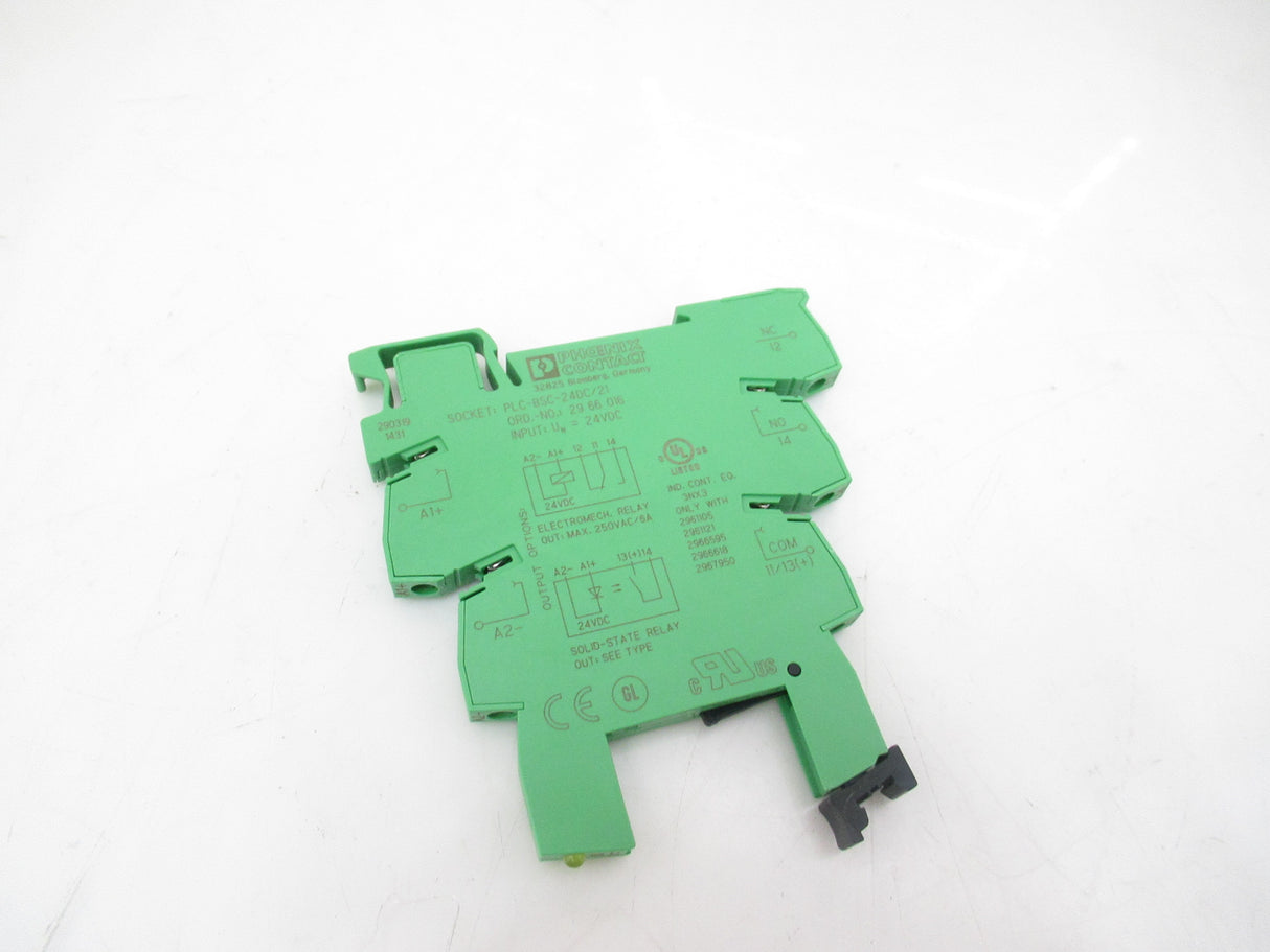 Phoenix Contact PLC-BSC-24DC/21 2966016 Green Terminal Block, 24V DC