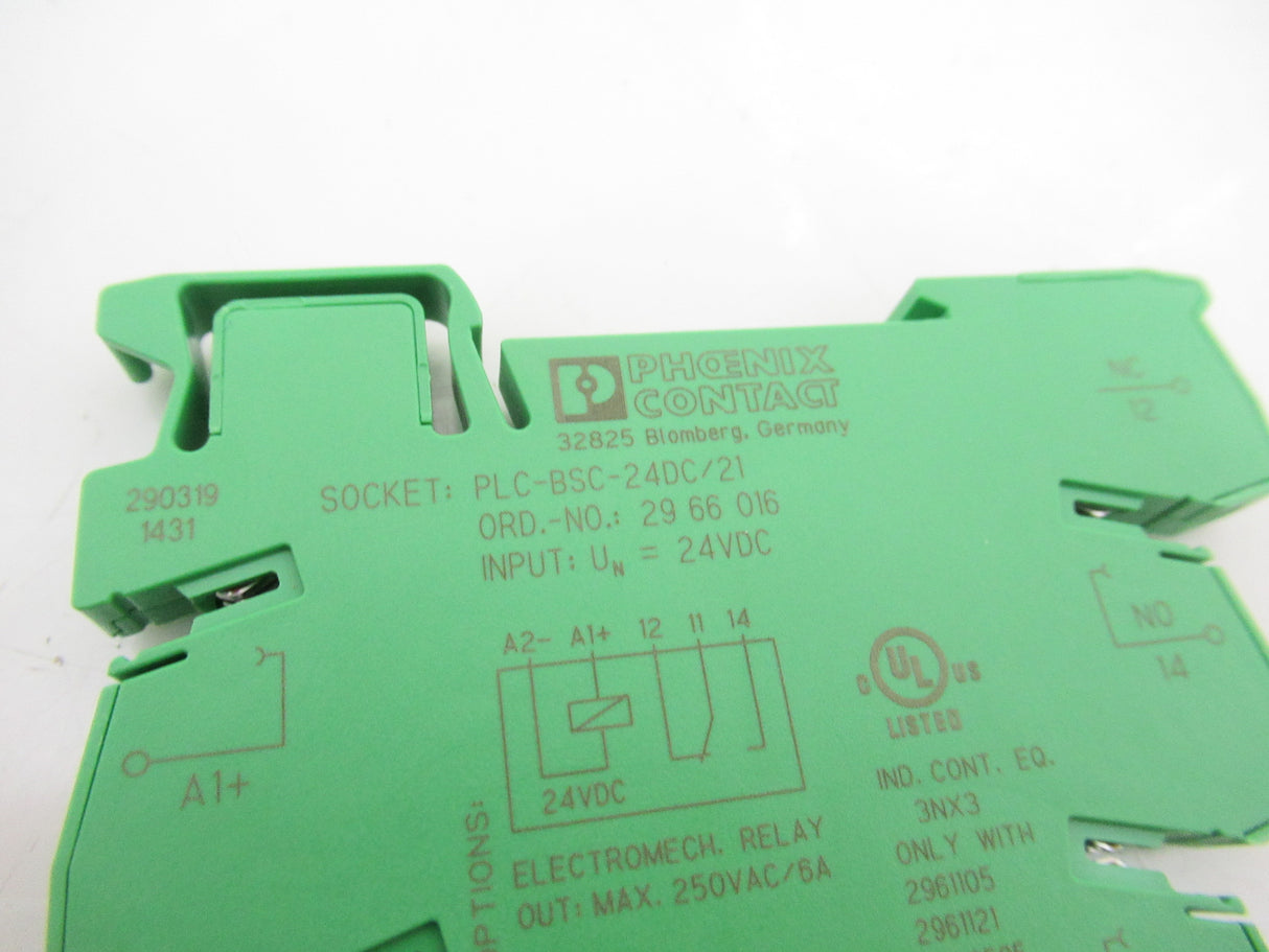 Phoenix Contact PLC-BSC-24DC/21 2966016 Green Terminal Block, 24V DC