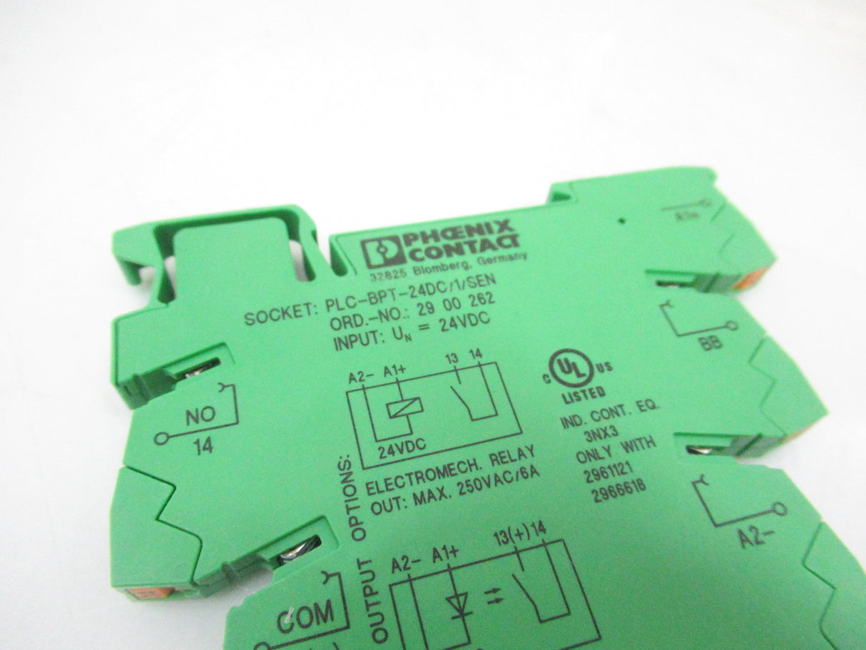 Phoenix Contact PLC-BPT-24DC/1/SEN 2900262 Green Terminal Block, 24V DC