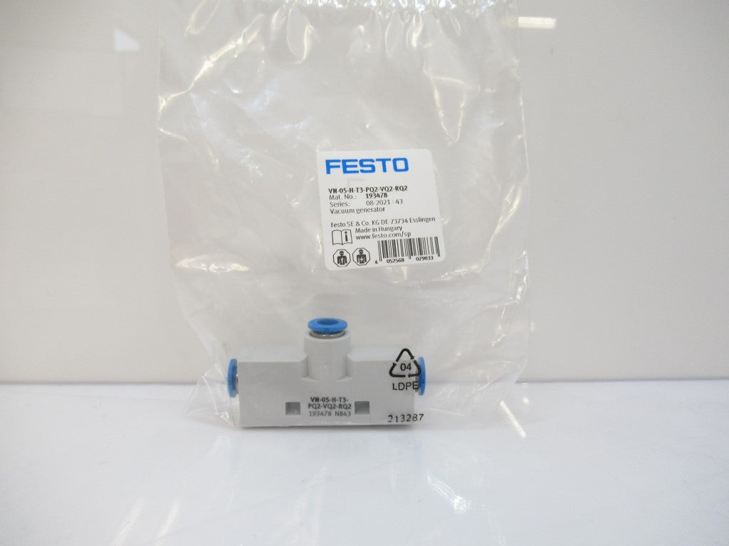 Festo 193478 VN-05-H-T3-PQ2-VQ2-RQ2 Vacuum Generator