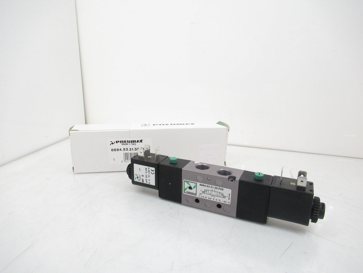 Pneumax 8884.53.31.35.F05 Electrovalve 1/4" 5/3, Eco22 Close Center, 24V
