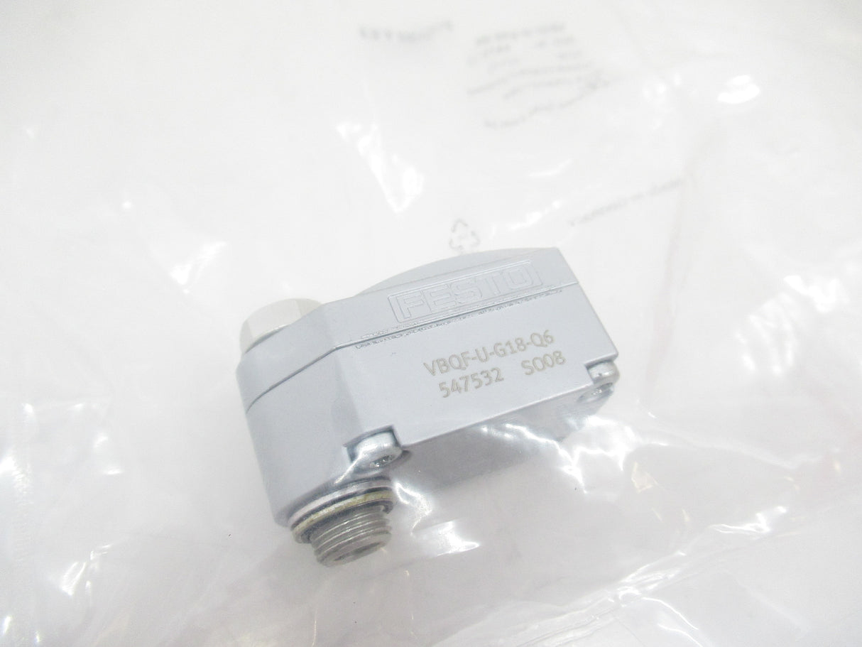 Festo VBQF-U-G18-Q6 547532 Quick Exhaust Valve, G1/8-QS-6