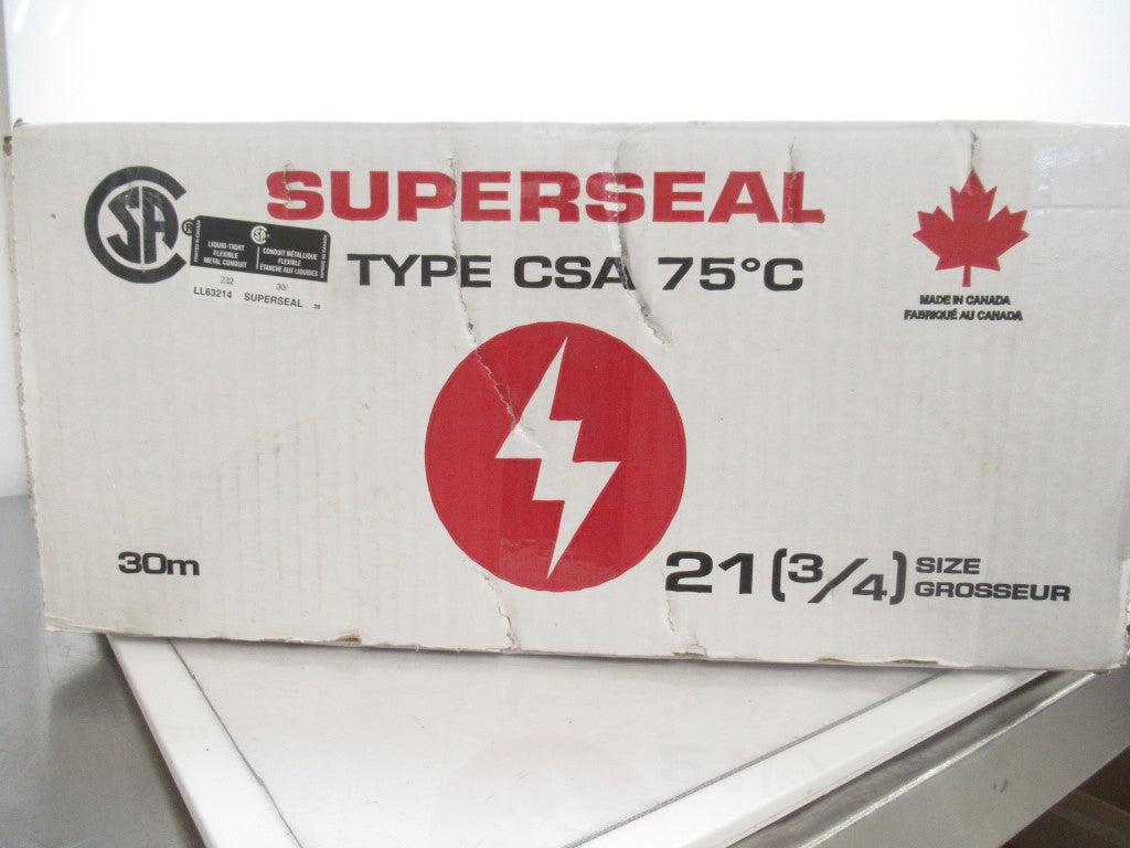 Superseal SFT4-075 Hydrotite Flexible Liquid-Tight Conduit Steel 21-3/4", 30M Long