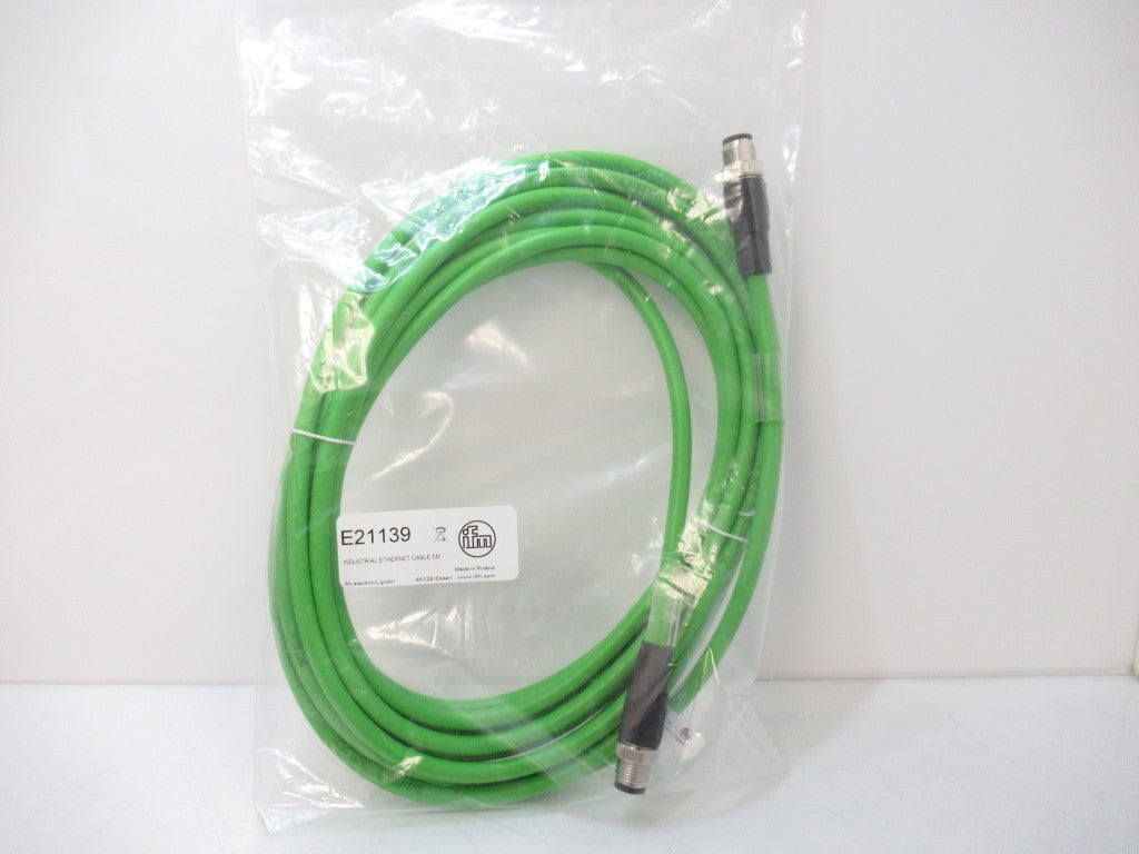 Ifm E21139 Ethernet Connection Cable 5m, M12 Connector